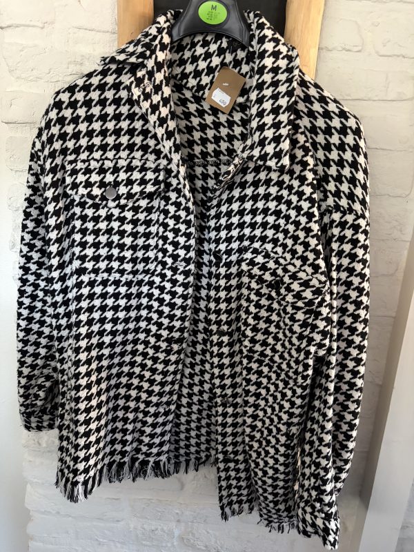 Shacket/overshirt met pied-de-poule-patroon