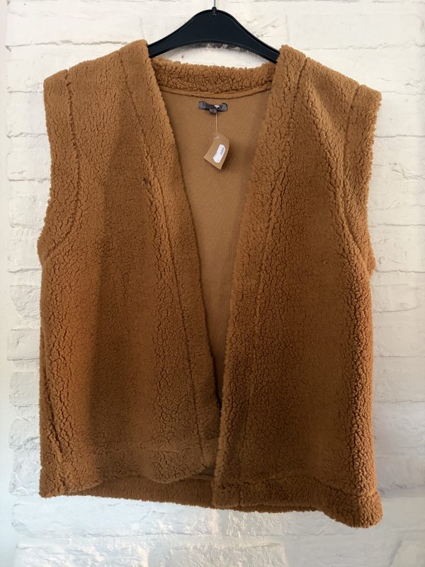 Bruin teddy vest zonder mouwen