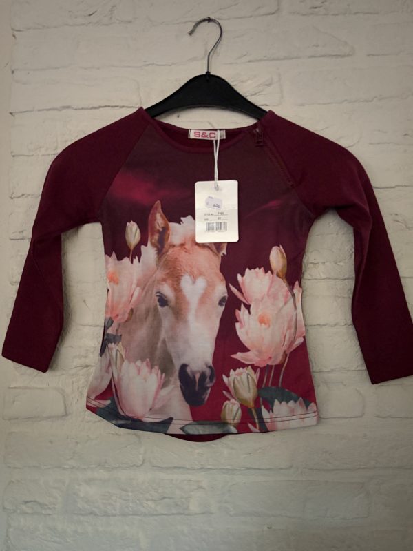 Paarse trui met paarden opdruk (nieuw)